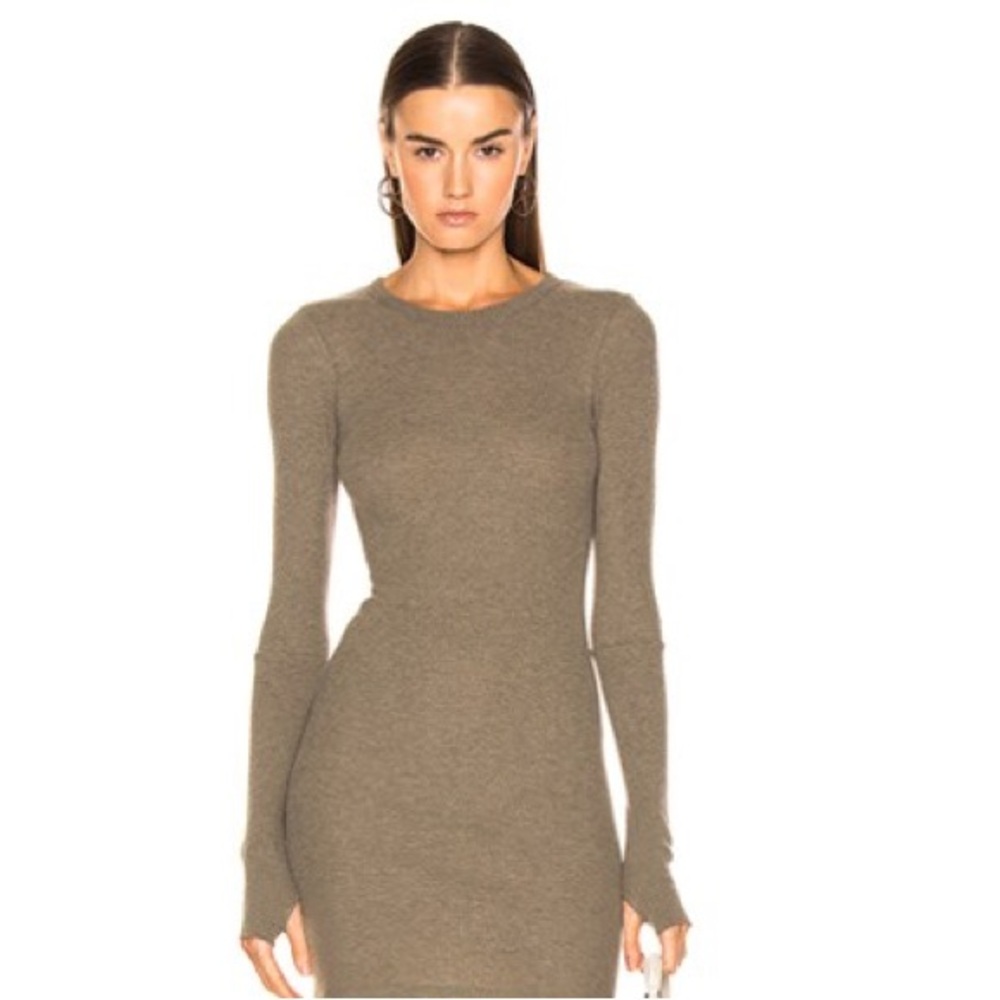 ENZA COSTA
Ribbed Long Sleeve Crew Mini Dress XS